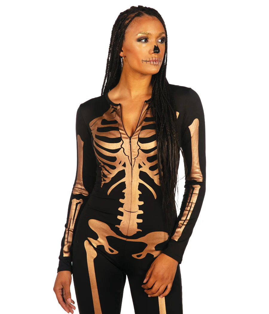 Gold Skeleton Bodysuit Costume - Image 4