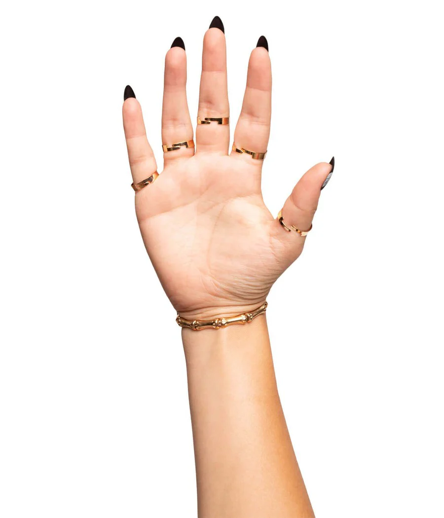 Gold Skeleton Finger Bracelet - Image 2