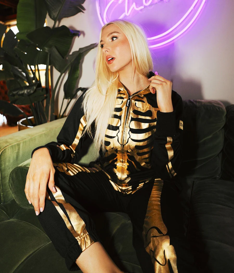 Women's Gold Skeleton Costume - Image 5
