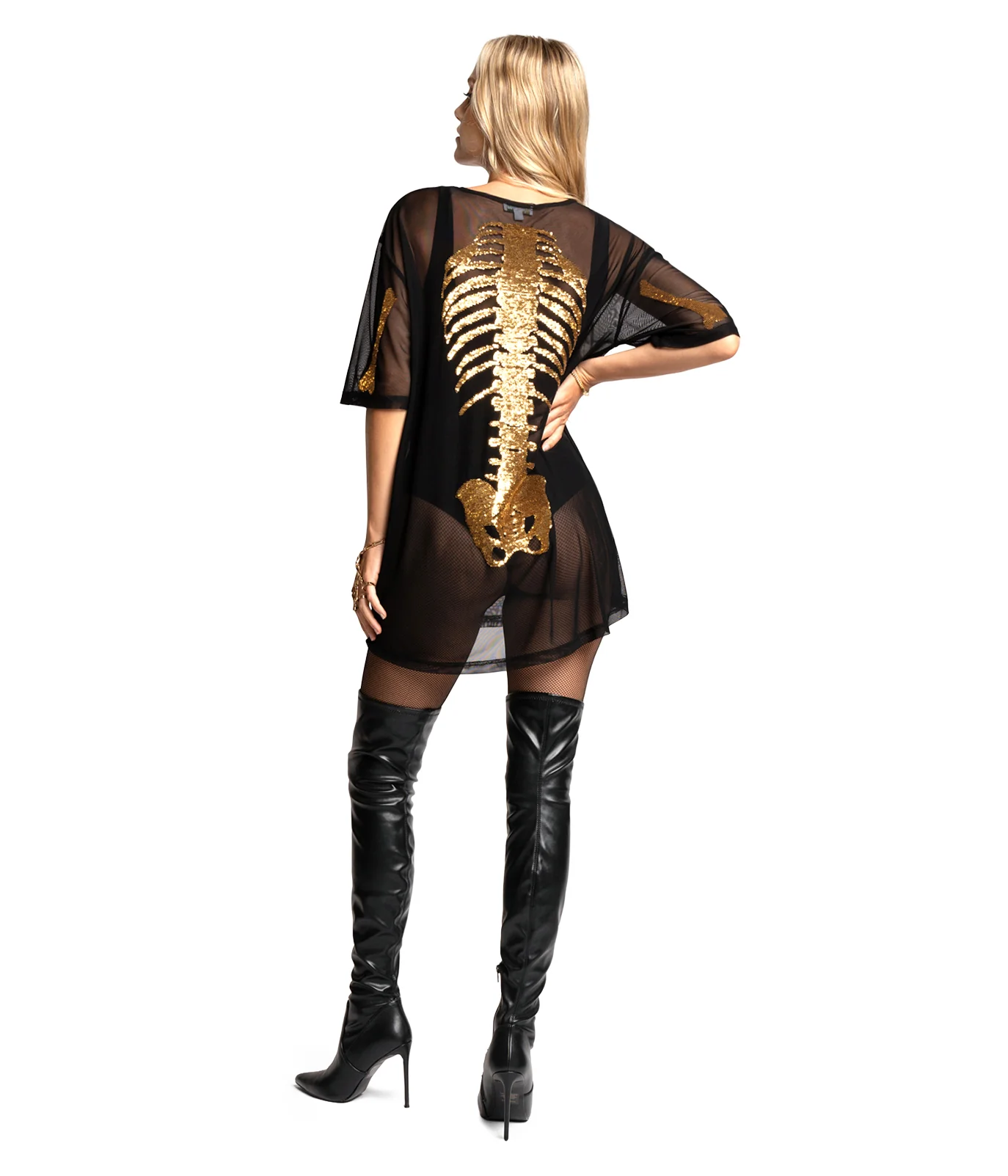 Gold Skeleton Mesh Costume Dress - Image 2
