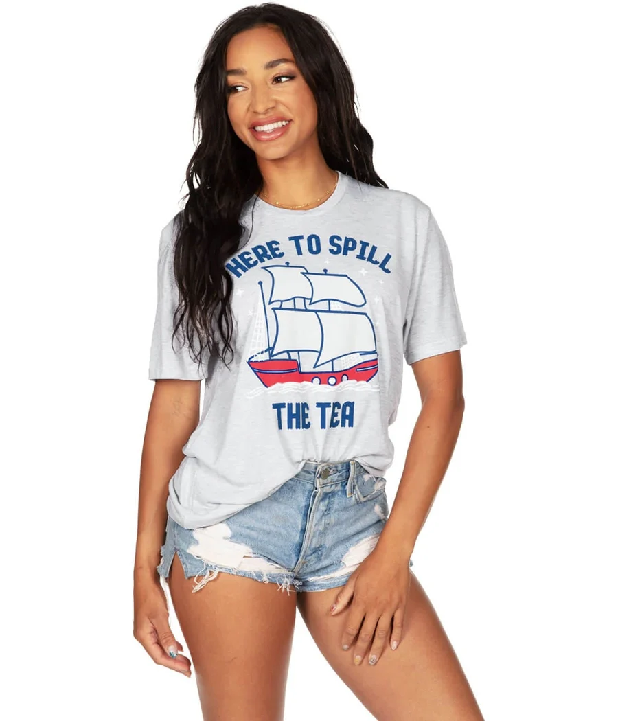 Women's Spill the Tea Oversized Boyfriend Tee - Image 2