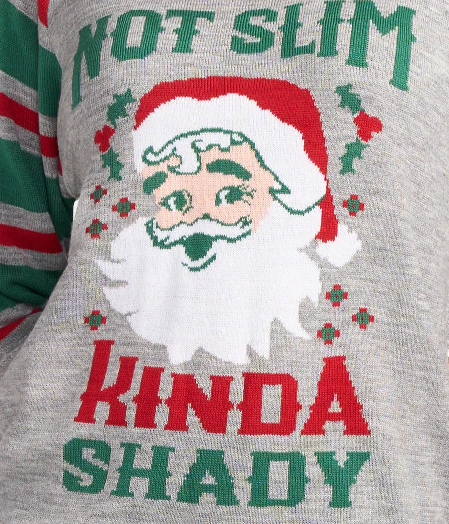 Women's Not Slim, Kinda Shady Ugly Christmas Sweater - Image 3