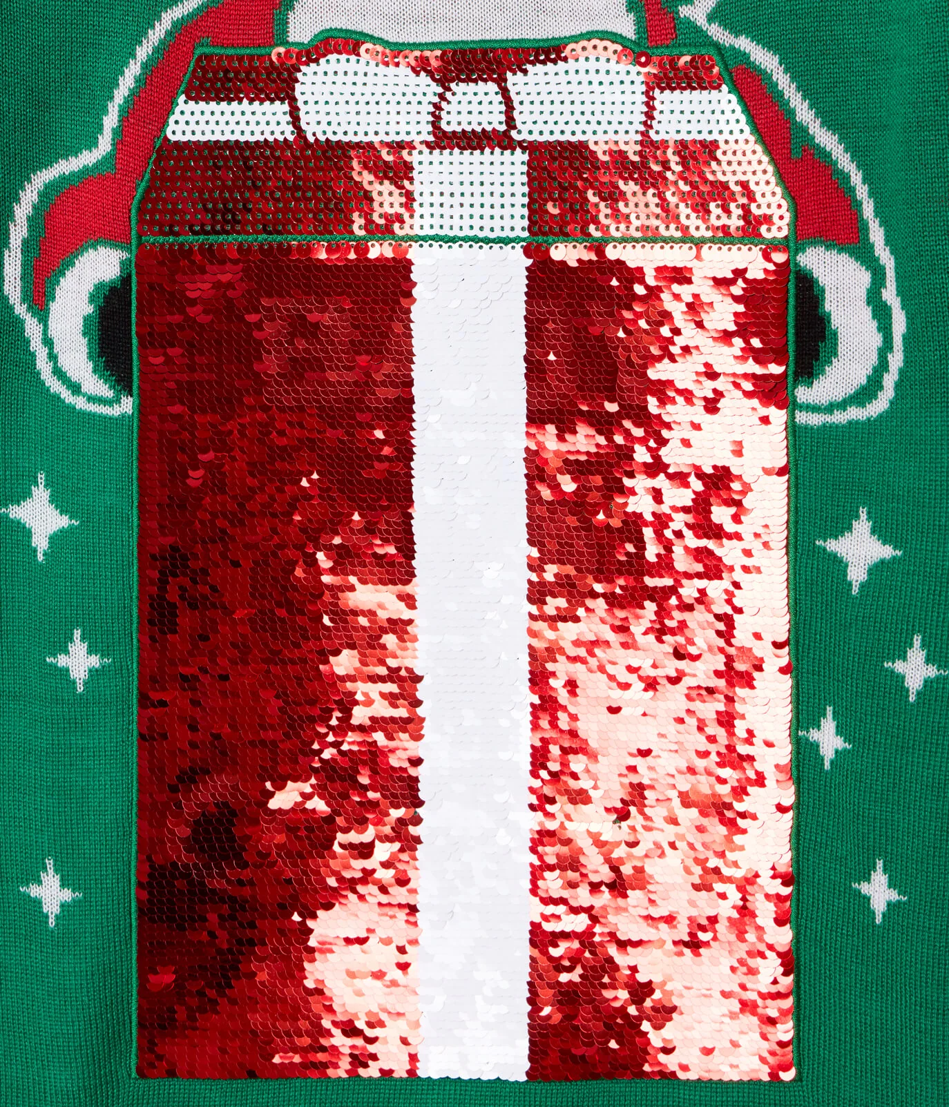 Women's Big Reveal Reversible Sequin Maternity Christmas Sweater - Image 6