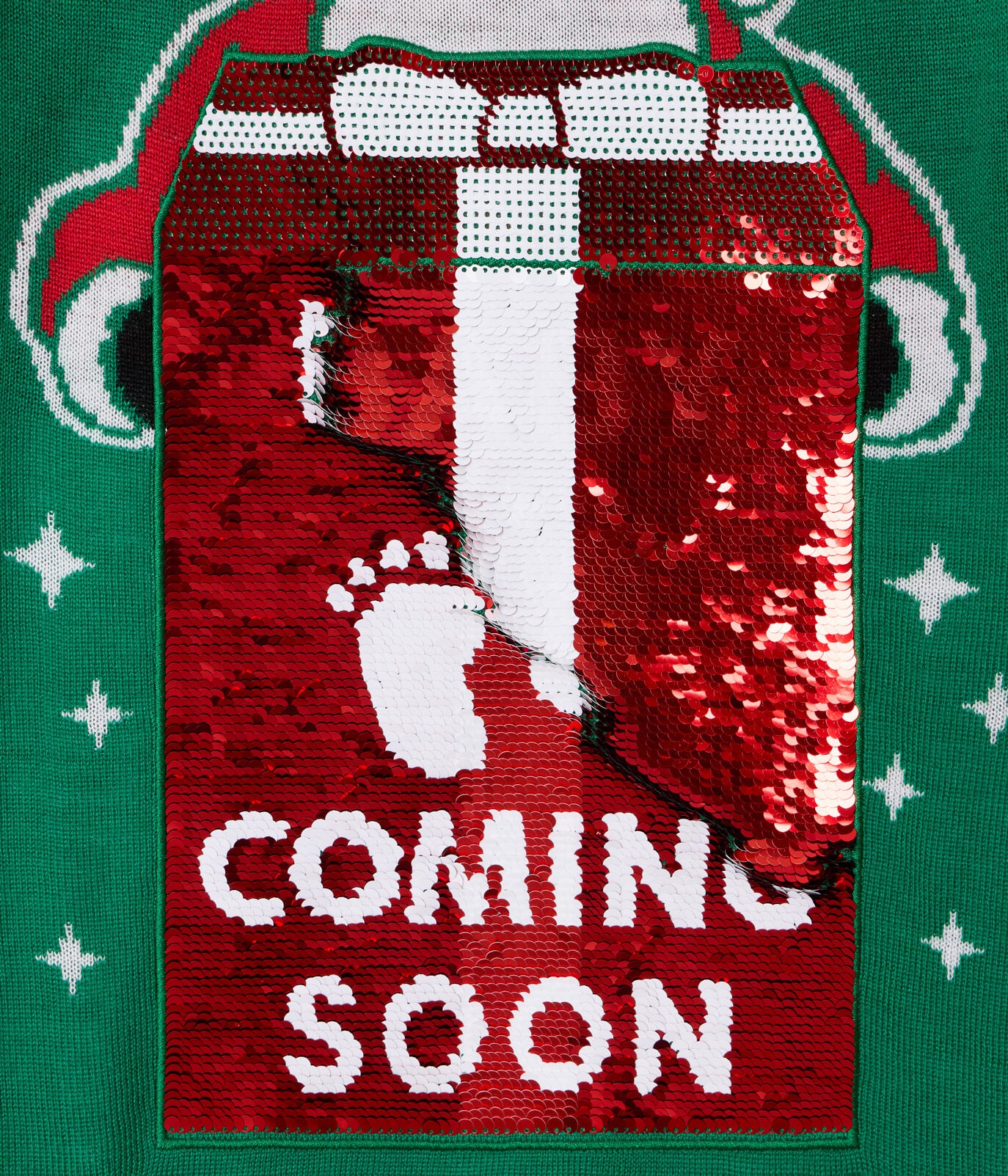Women's Big Reveal Reversible Sequin Maternity Christmas Sweater - Image 7