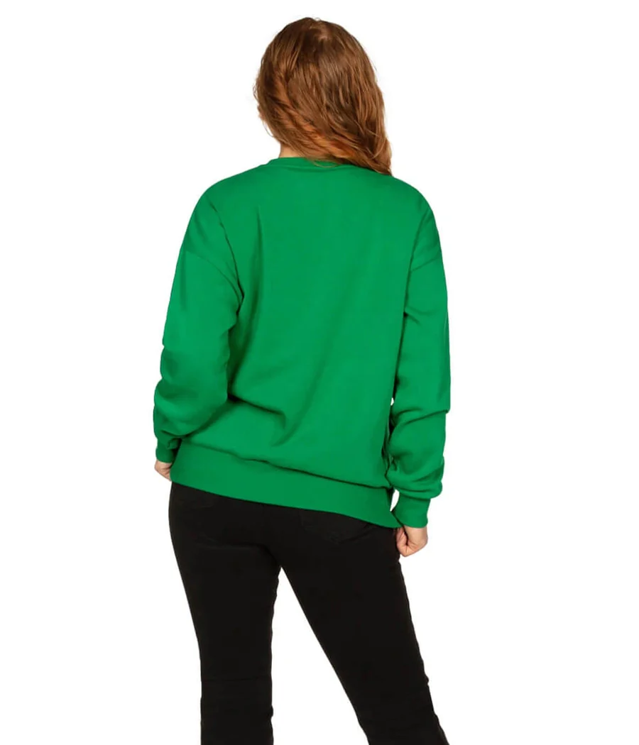 Women's Glitter Clover Crewneck Sweatshirt - Image 3