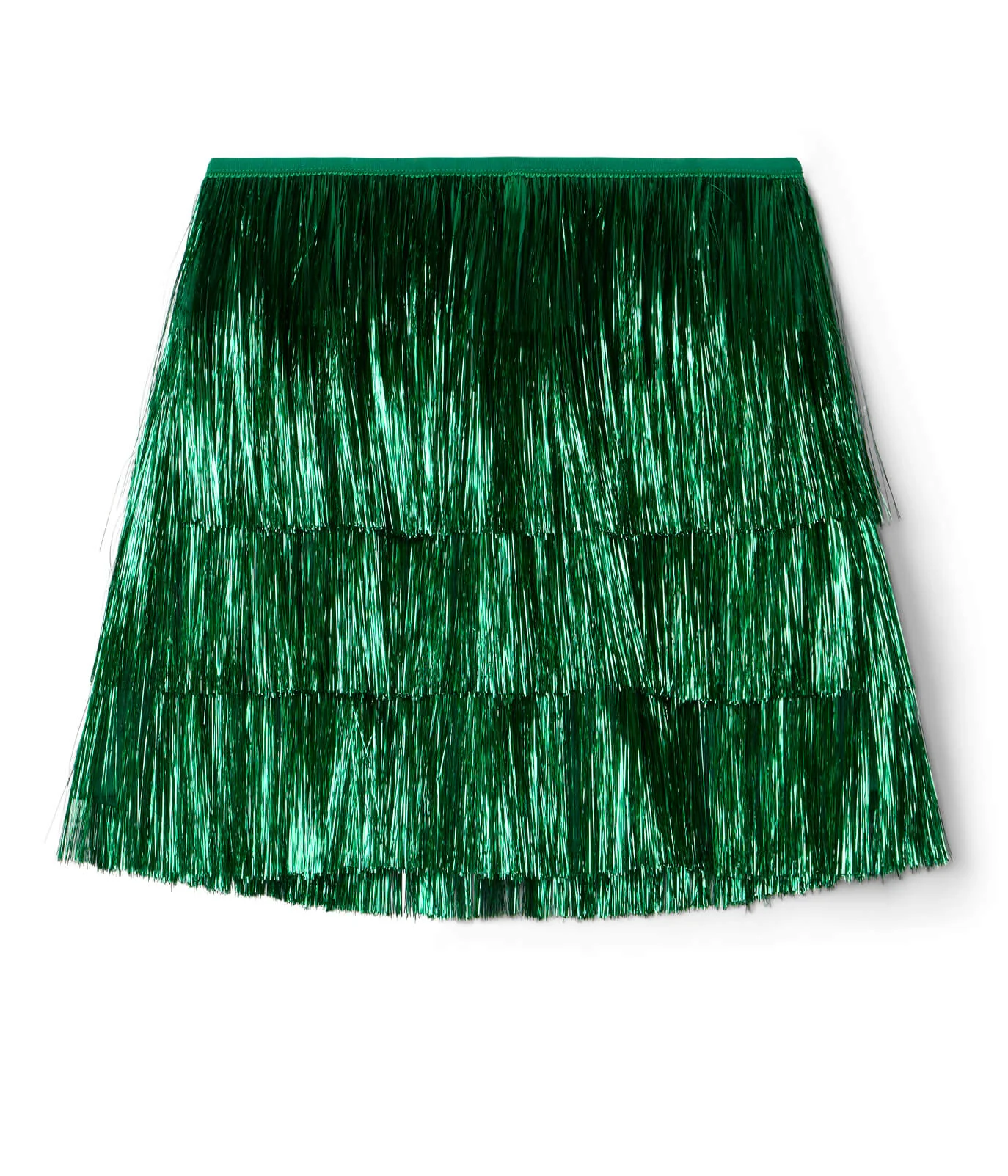 Women's Green Tinsel Fringe Shorts - Image 4