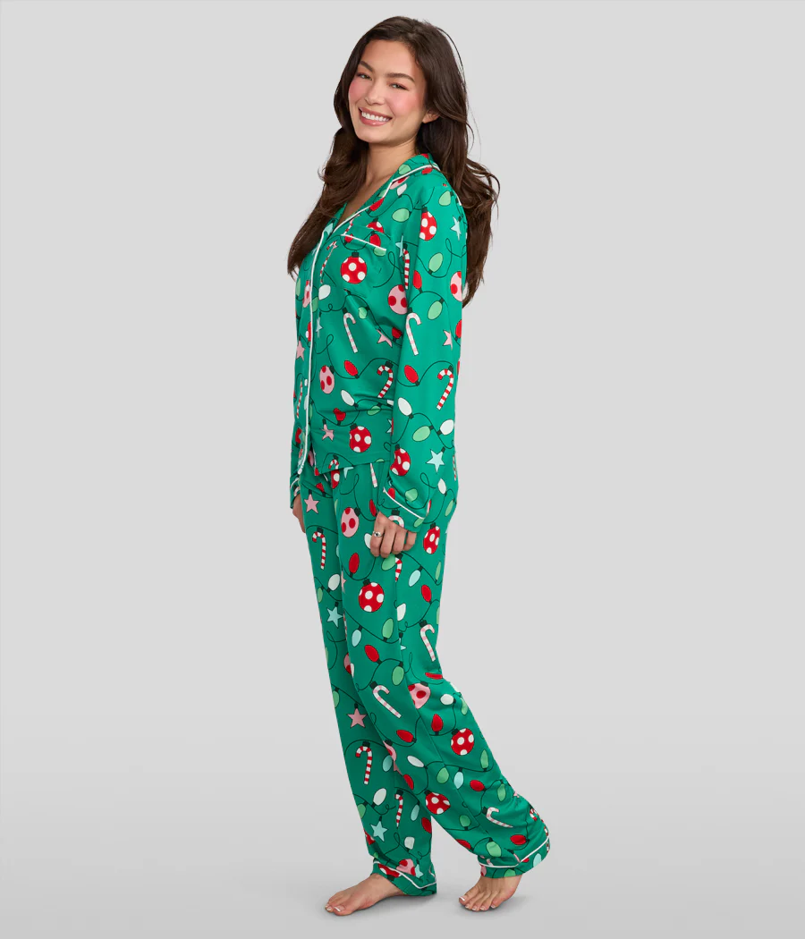 Women's Holly Jolly Lapel Pajama Set - Image 2