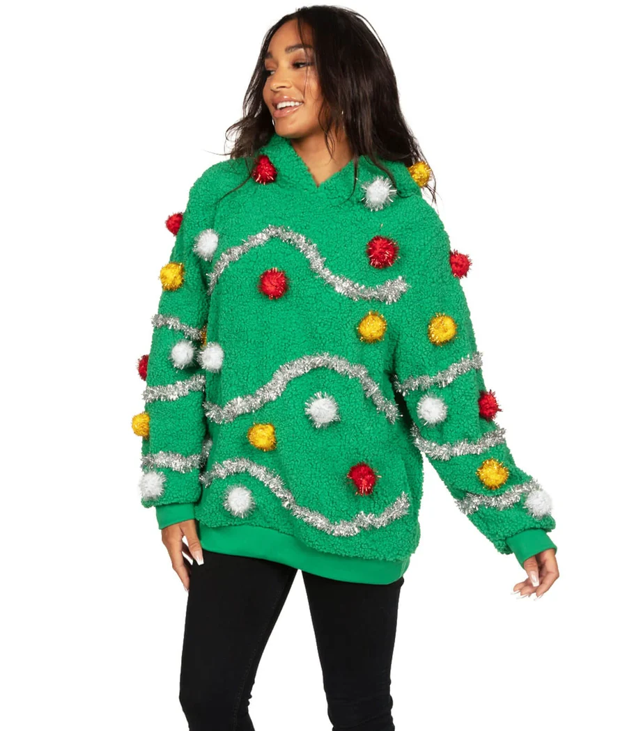 Women's Oh Christmas Tree Hooded Ugly Christmas Sweater - Image 2