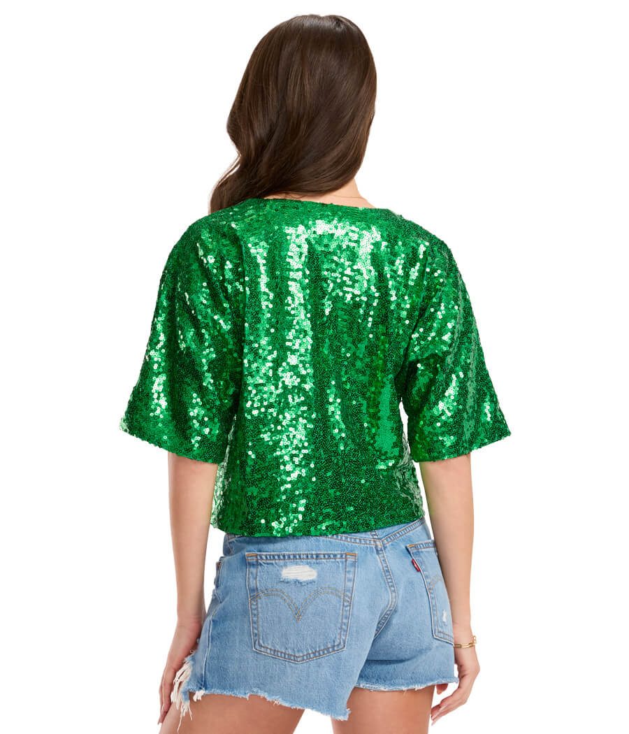 Women's Shining Sequin Crop Top - Image 2