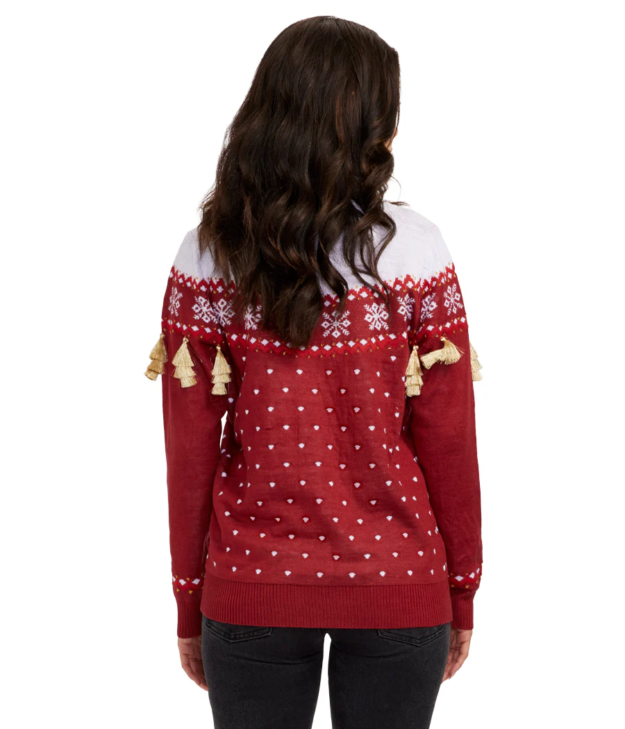 Women's Happy Holidays Tassel Ugly Christmas Sweater - Image 2