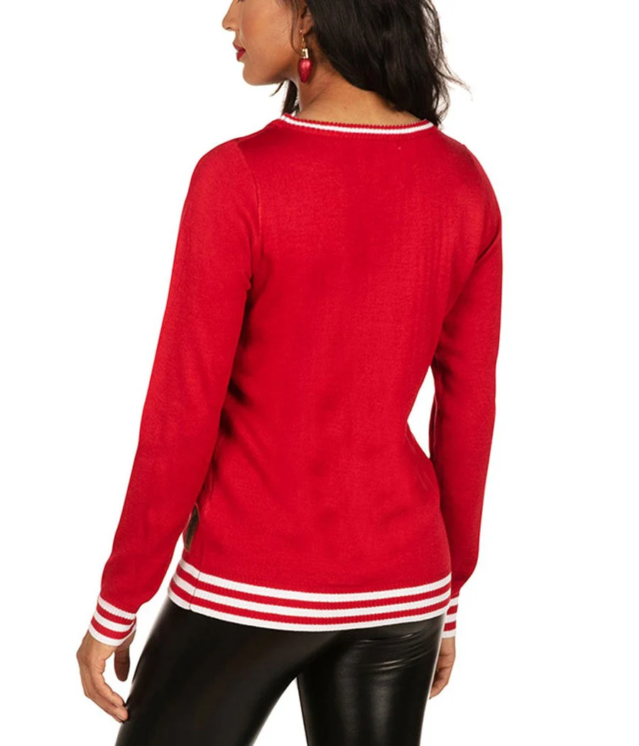 Women's I Like Big Bulbs Light Up Ugly Christmas Sweater - Image 2
