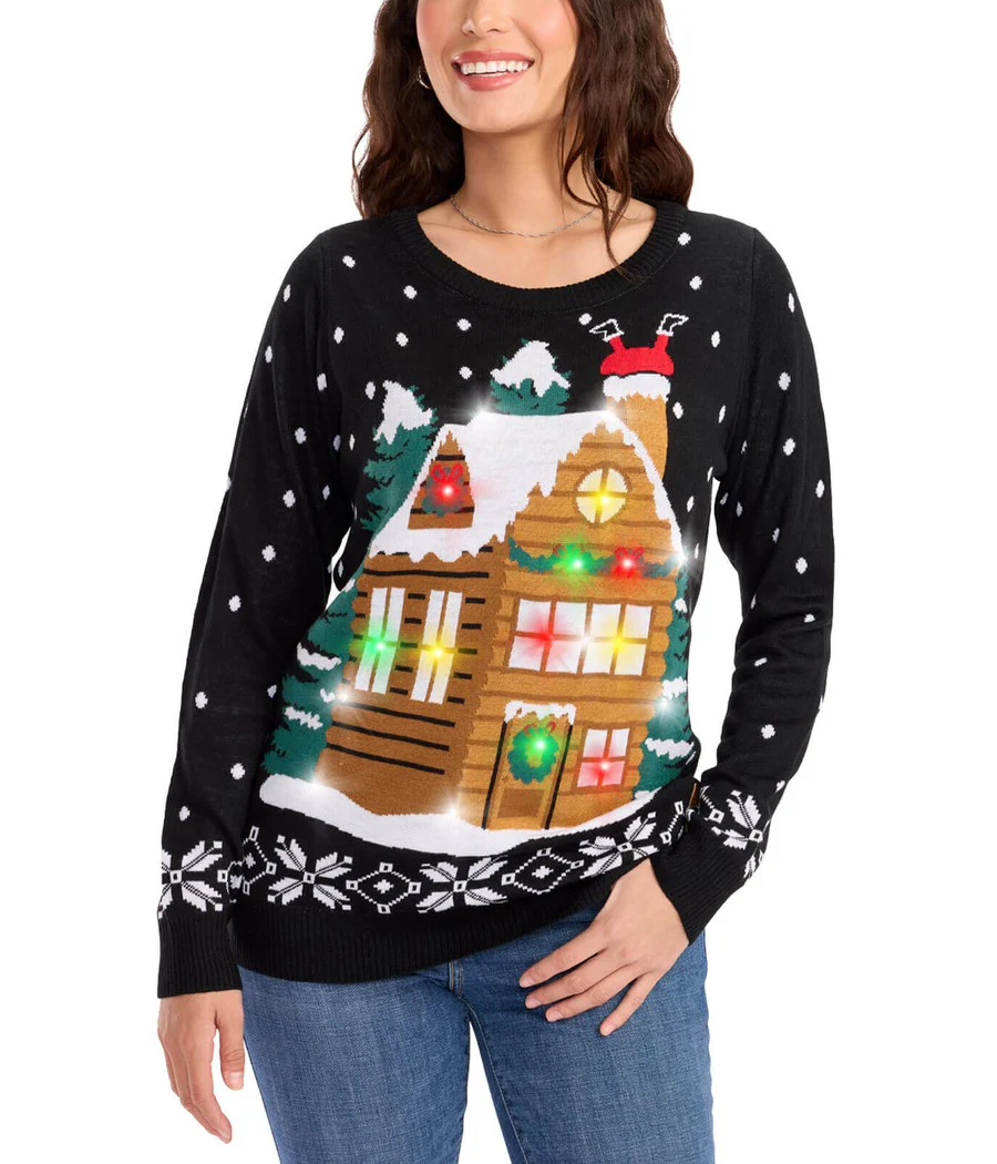 Women's Light Show Light Up Ugly Christmas Sweater - Image 4
