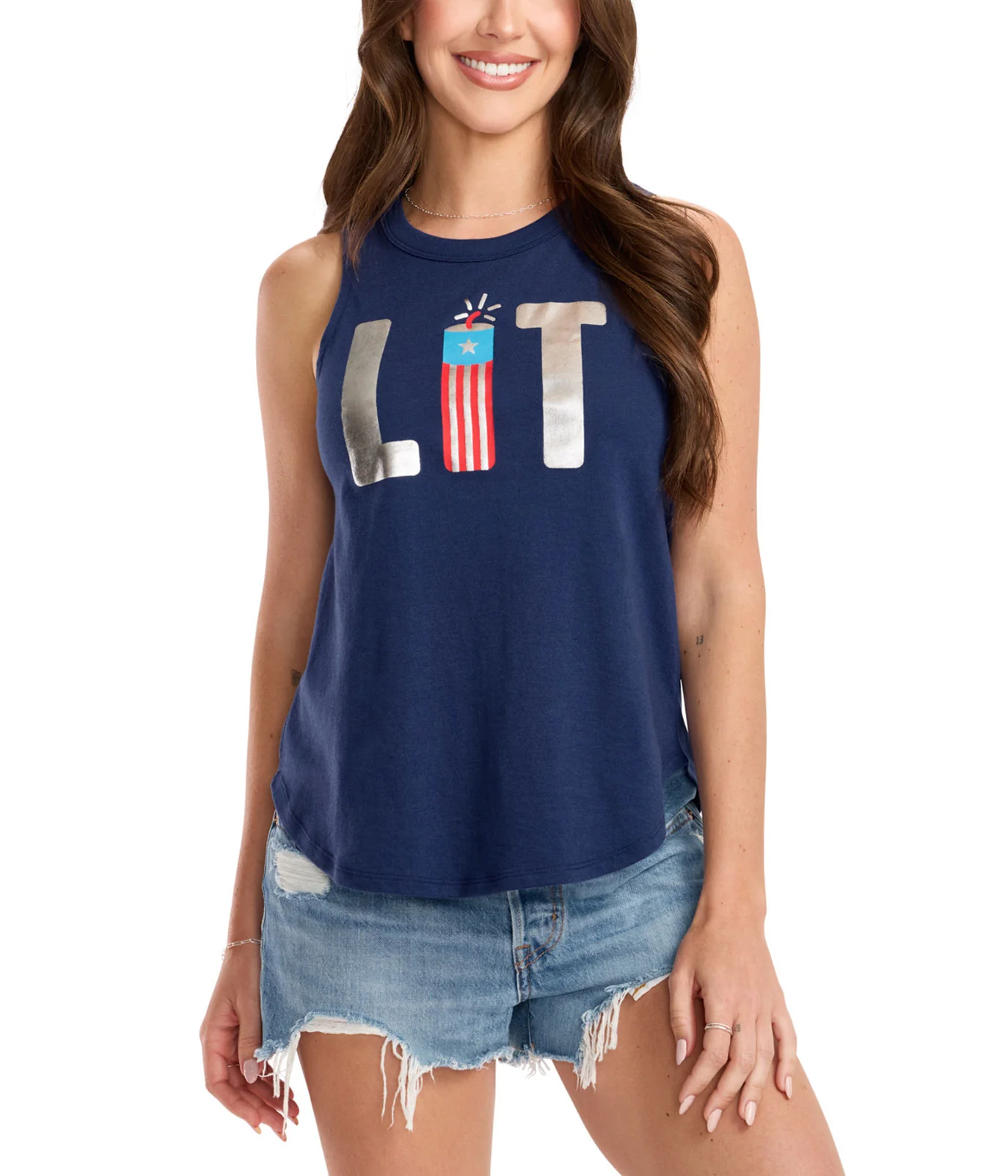 Women's Lit Foil Tank Top - Image 6