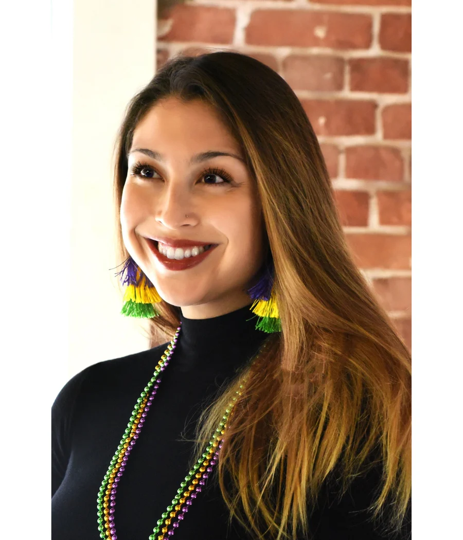 Women's Mardi Gras Tassel Earrings - Image 2