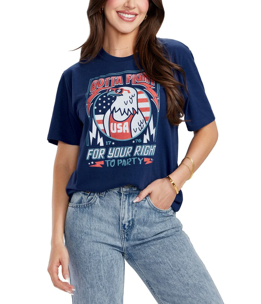 Women's Right to Party Oversized Boyfriend Tee - Image 2
