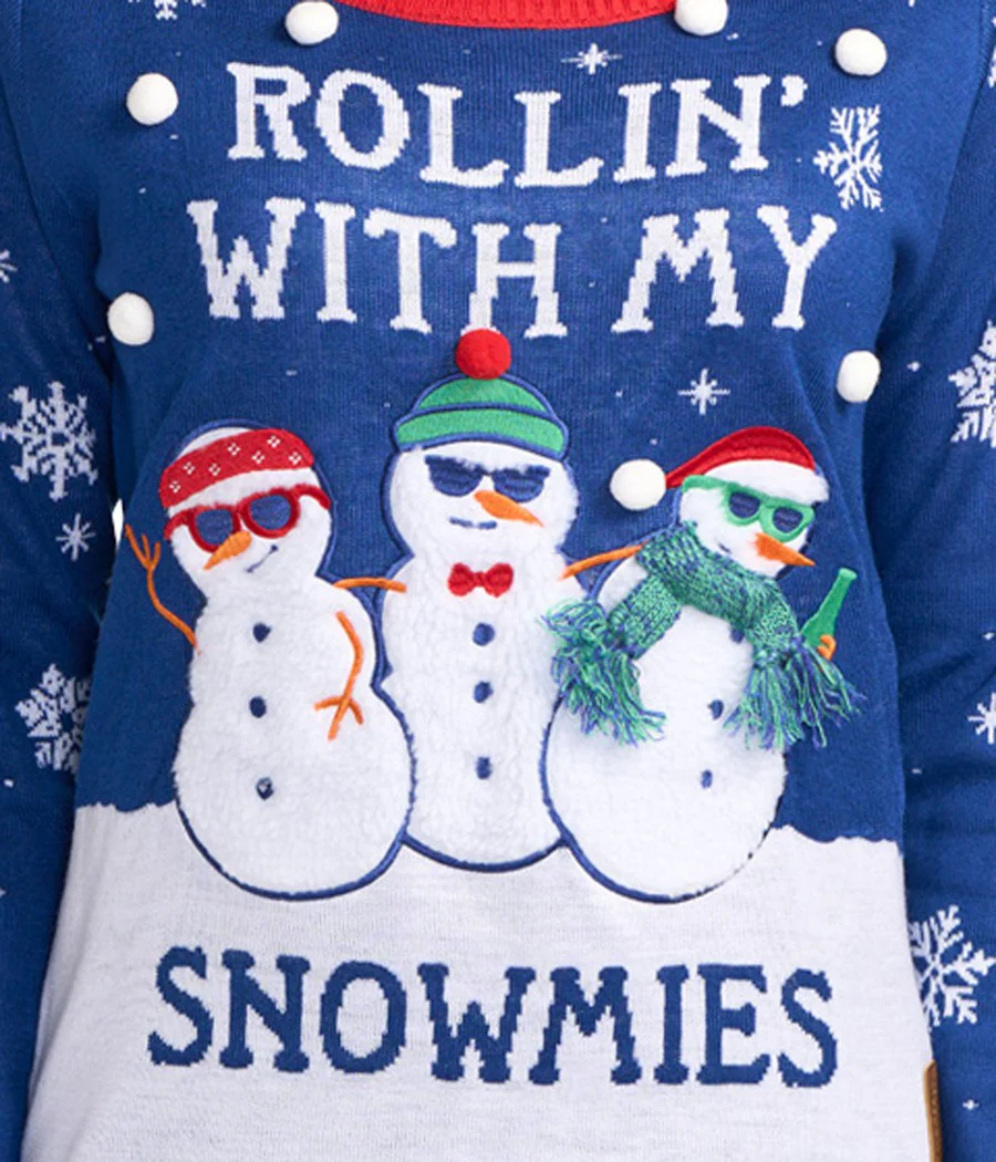 Women's Rollin' With My Snowmies Ugly Christmas Sweater - Image 3