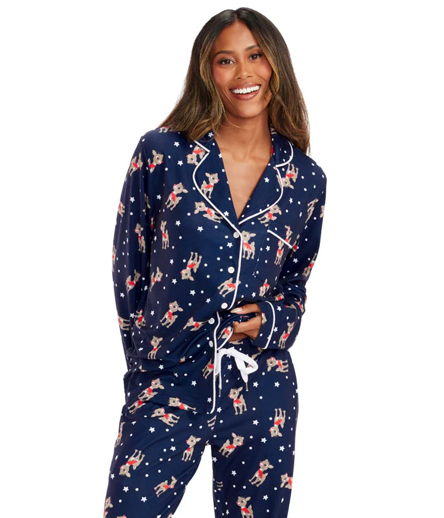 Women's Rudolph Lapel Pajama Set - Image 4