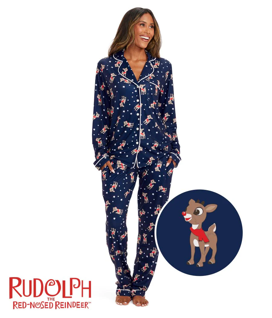 Women's Rudolph Lapel Pajama Set - Image 6