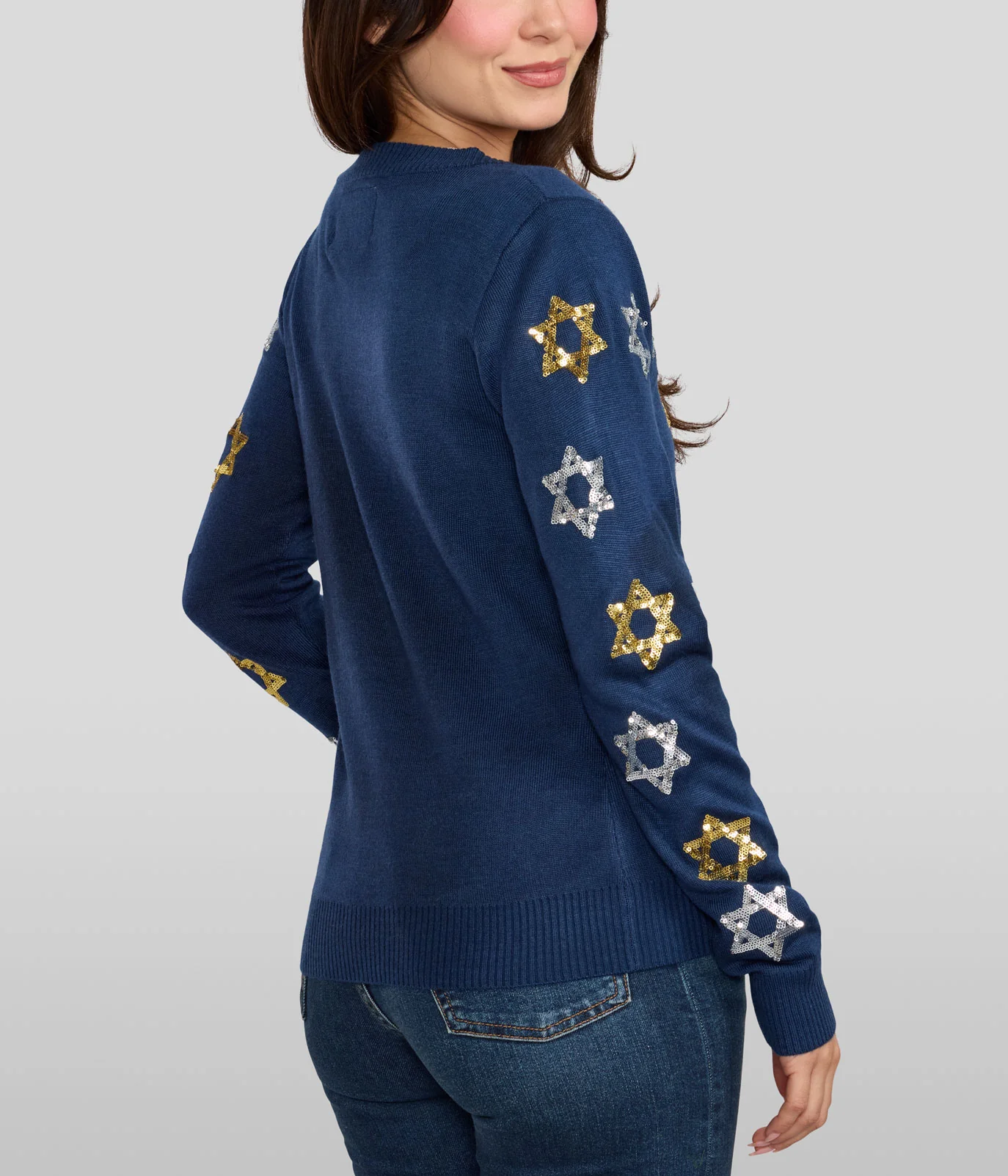 Women's Shimmering Star Of David Cardigan Sweater - Image 2