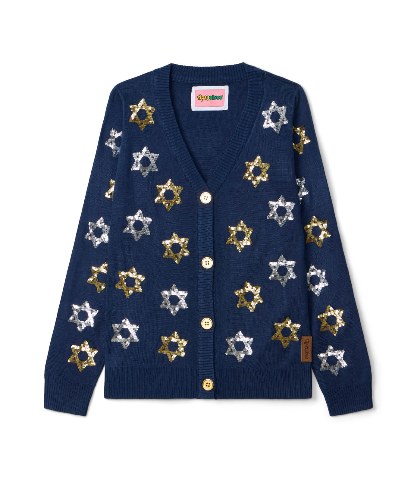 Women's Shimmering Star Of David Cardigan Sweater - Image 4