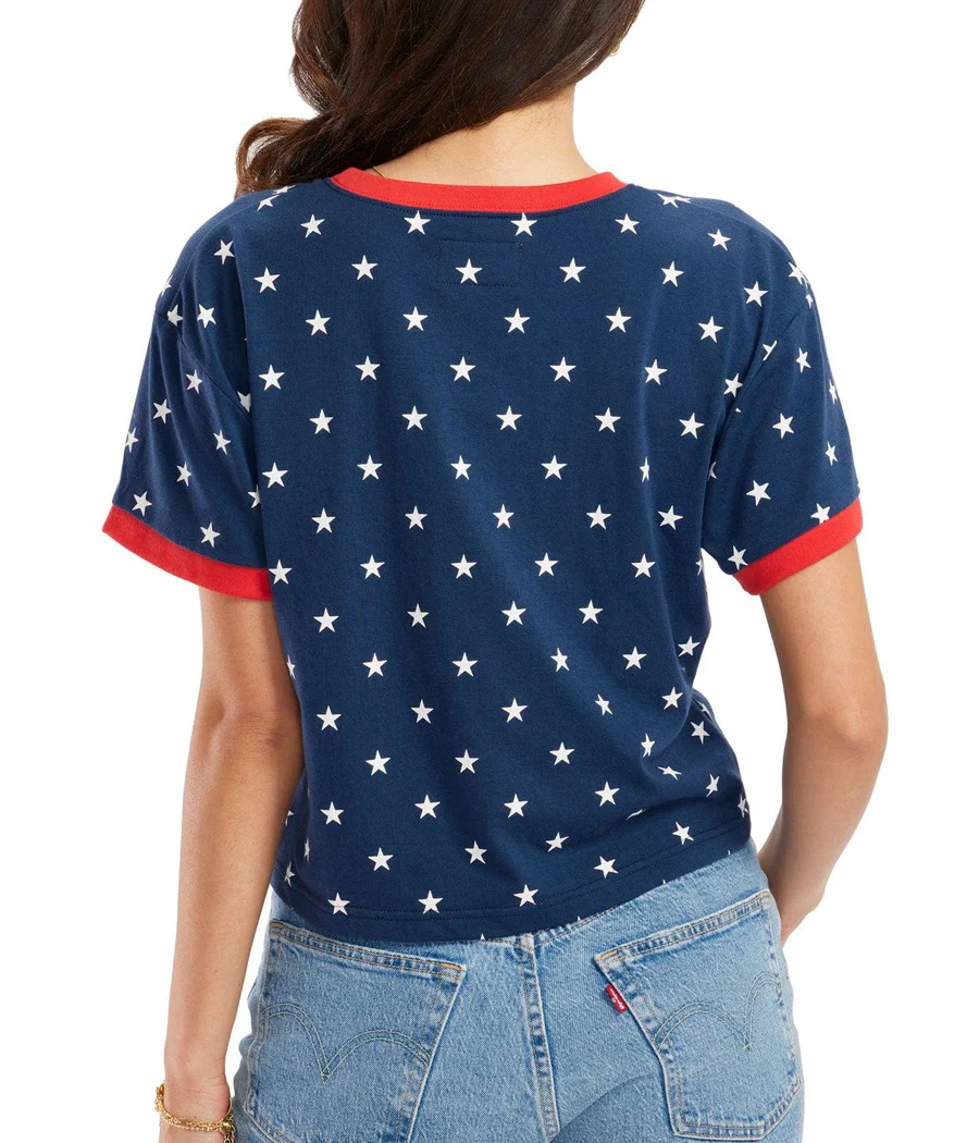 Women's USA Takes Gold Sequin Cropped Tee - Image 2