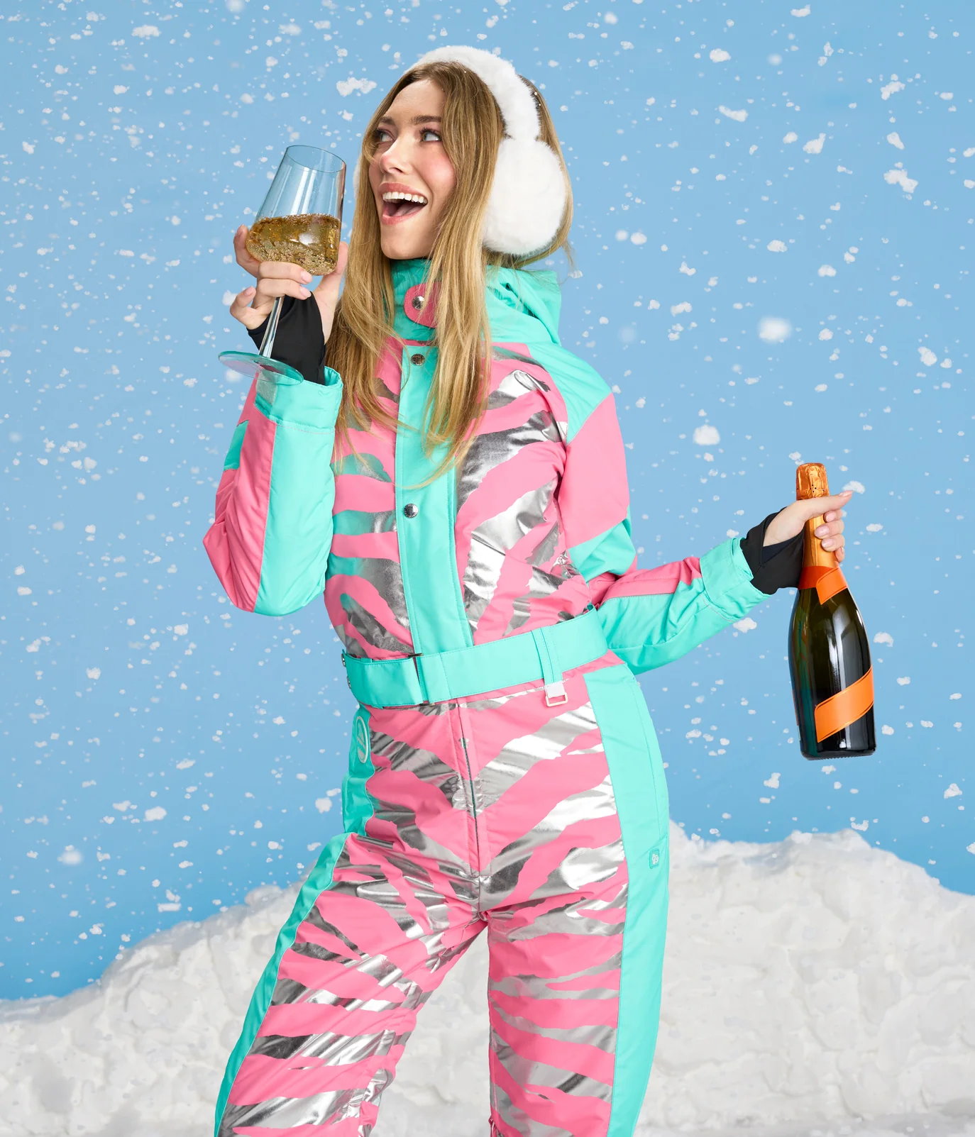 Women's Electric Zebra Ski Suit