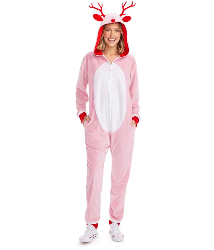 Women's Pink Rudolph Jumpsuit - Image 6