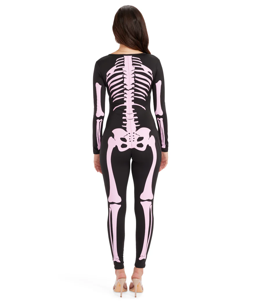 Pink Skeleton Bodysuit Costume - Image 2