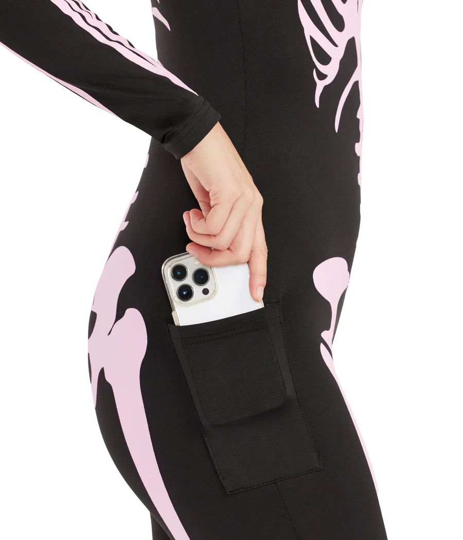 Pink Skeleton Bodysuit Costume - Image 3