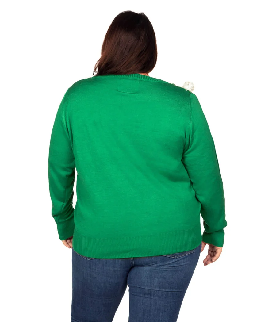 Women's Pom Party Plus Size Ugly Christmas Cardigan Sweater - Image 2
