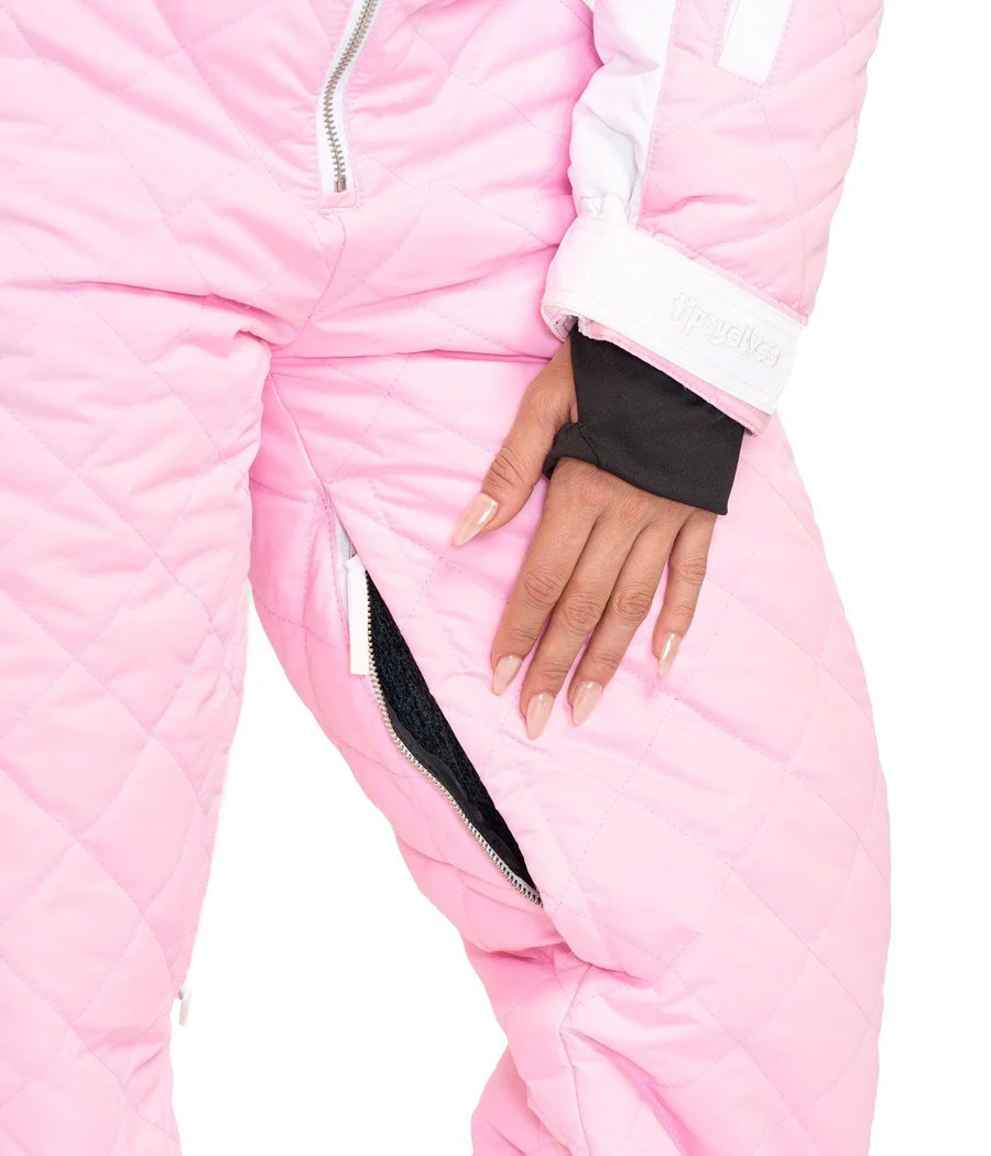 Women's Powder Pink Ski Suit - Image 8