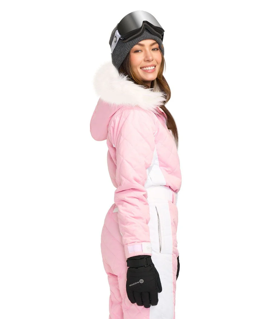 Women's Powder Pink Snow Suit - Image 3