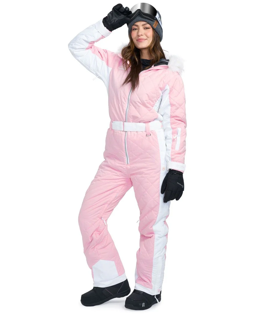 Women's Powder Pink Snow Suit - Image 9