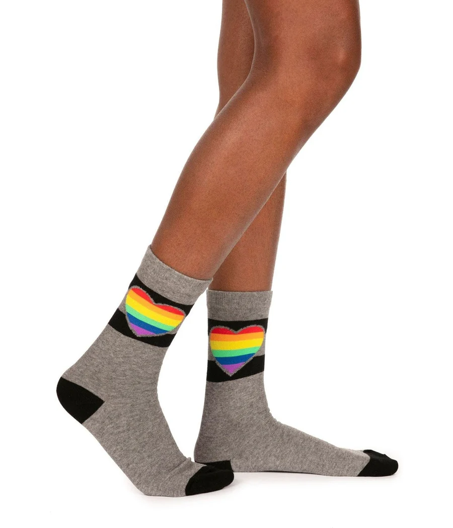 Rainbow Heart Socks (Fits Sizes 6-11W) - Image 3