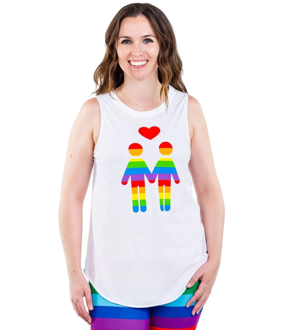 Rainbow Love Crew Scoop Tank Top - Image 2
