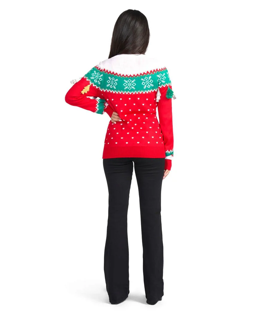 Women's Feliz Navidad Tassel Ugly Christmas Sweater - Image 2