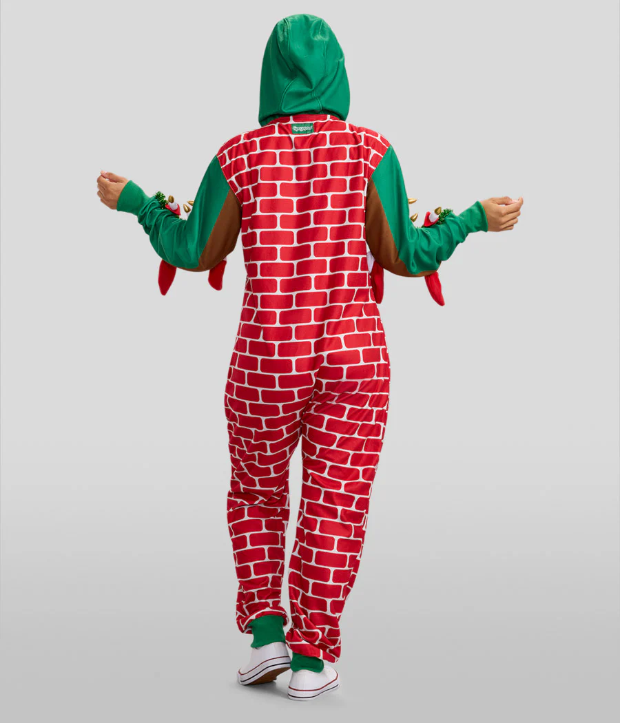 Women's Festive Fireplace Light Up Jumpsuit - Image 2