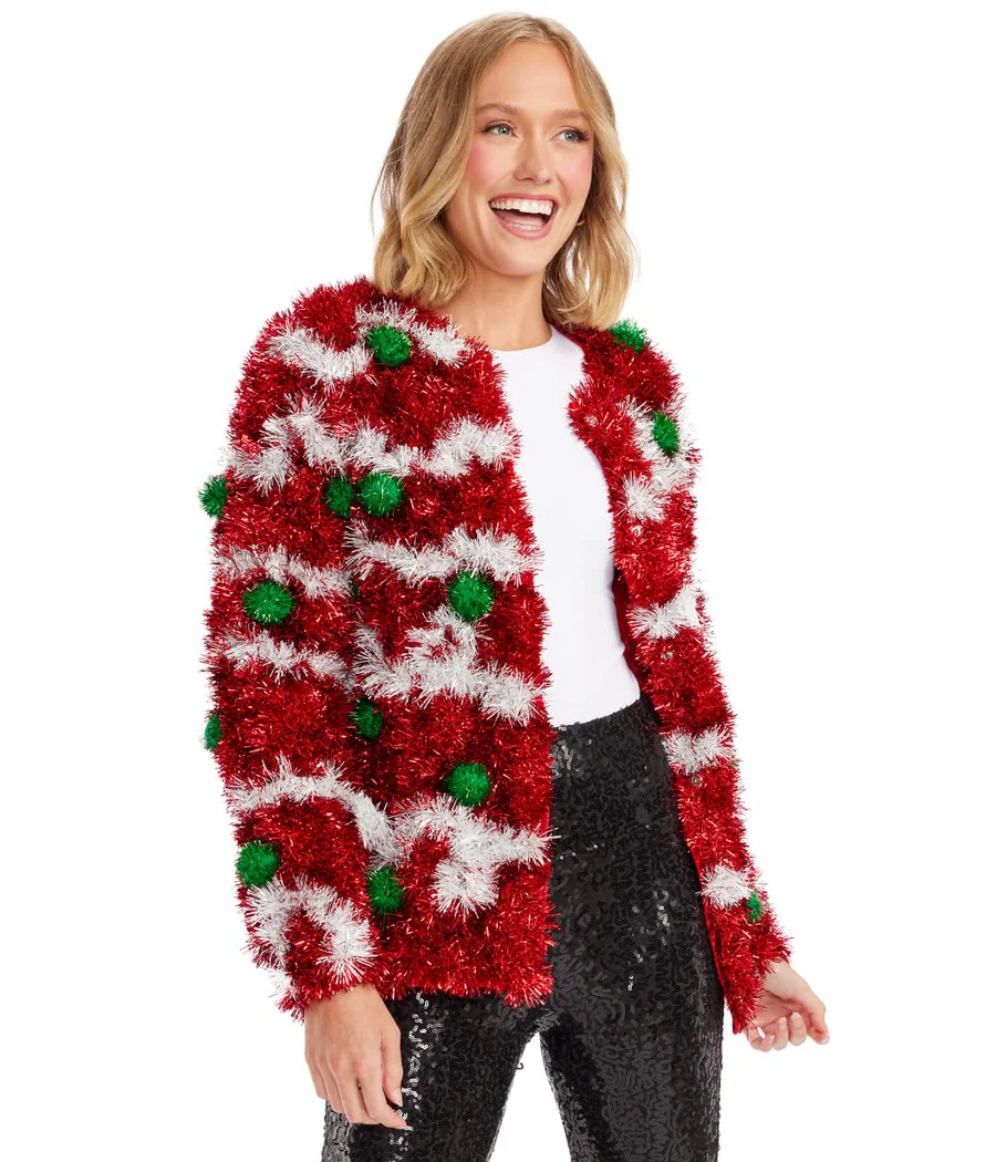 Women's Decked in Red Christmas Cardigan Sweater - Image 3