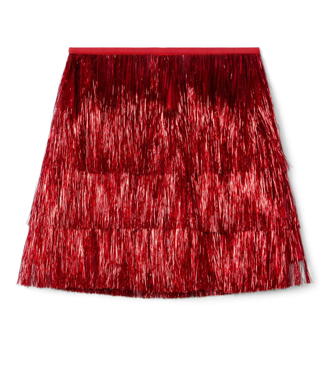 Women's Red Tinsel Fringe Shorts - Image 5