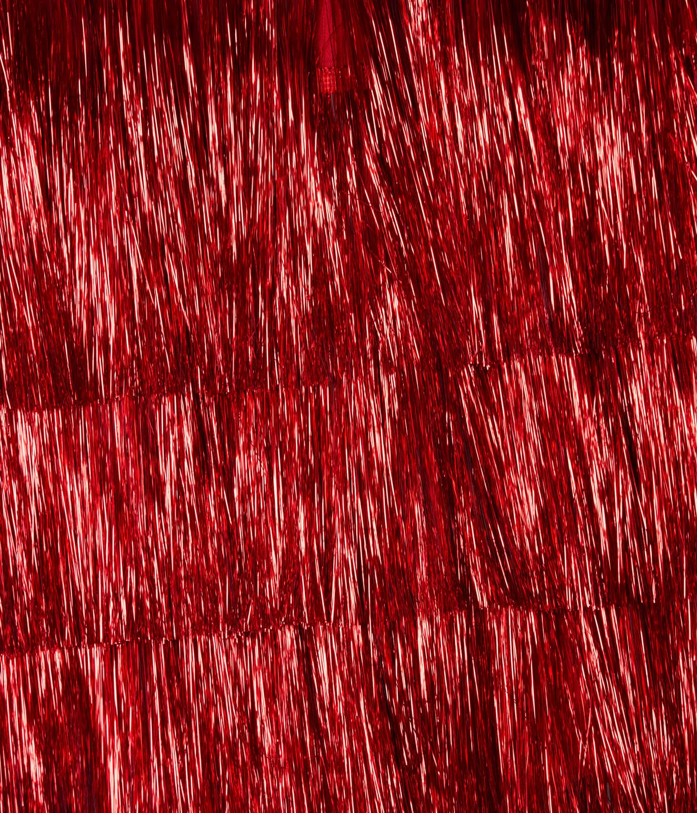 Women's Red Tinsel Fringe Shorts - Image 6