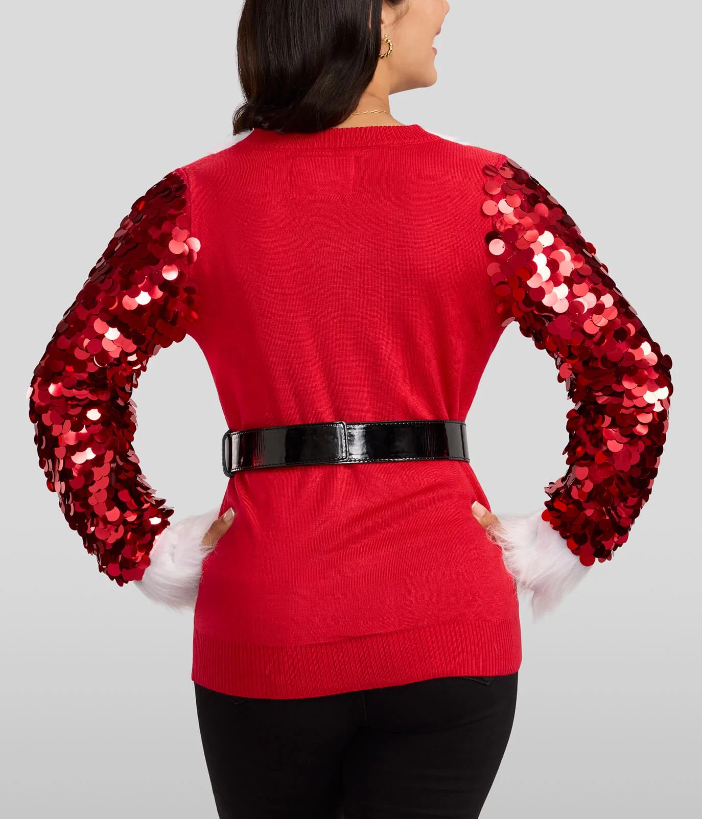 Women's Sassy Santa Christmas Cardigan Sweater - Image 2