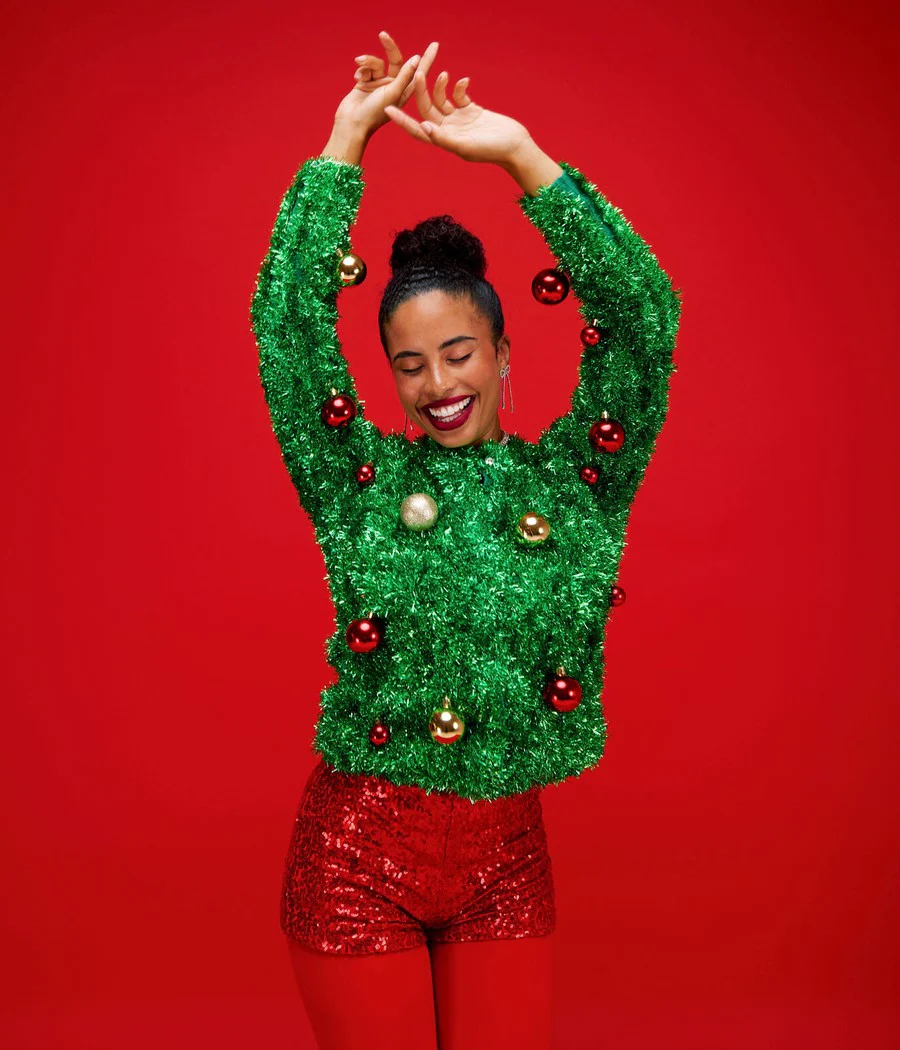 Women's Red Sequin Shorts - Image 3