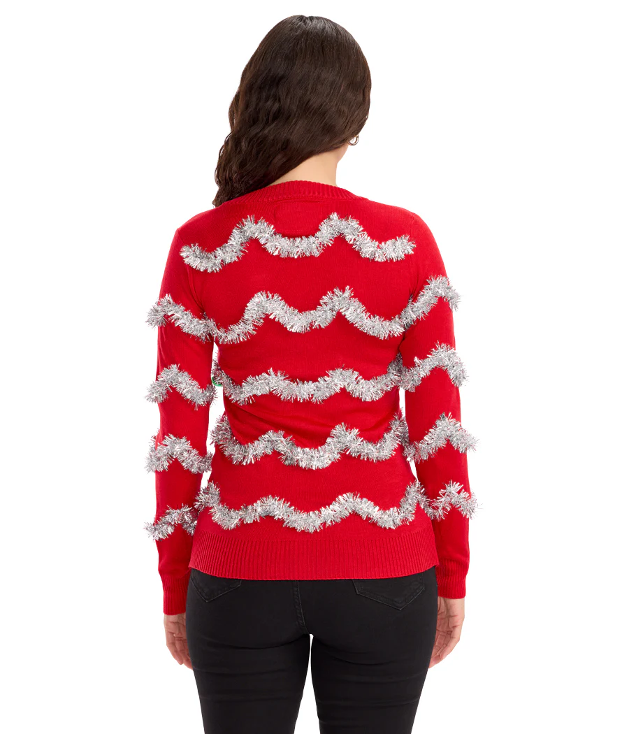 Women's Tinsel Ugly Christmas Cardigan Sweater - Image 2