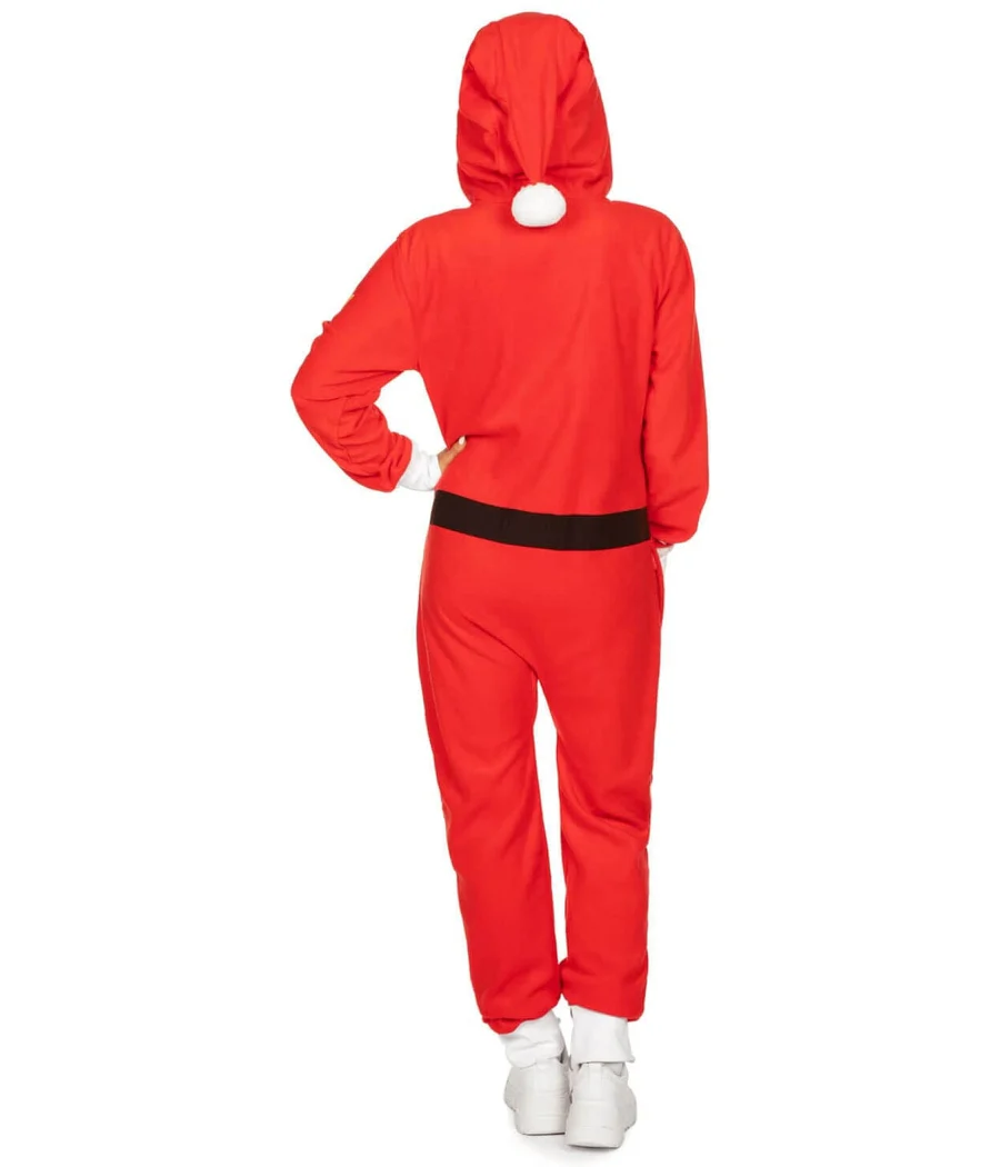 Women's Santa Jumpsuit With Fur - Image 2