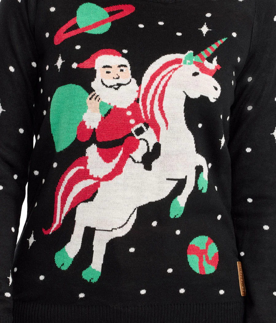 Women's Santa Unicorn Ugly Christmas Sweater - Image 3