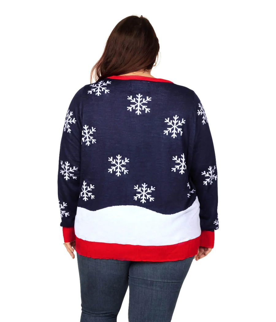 Women's Winter Whale Tail Plus Size Ugly Christmas Sweater - Image 2
