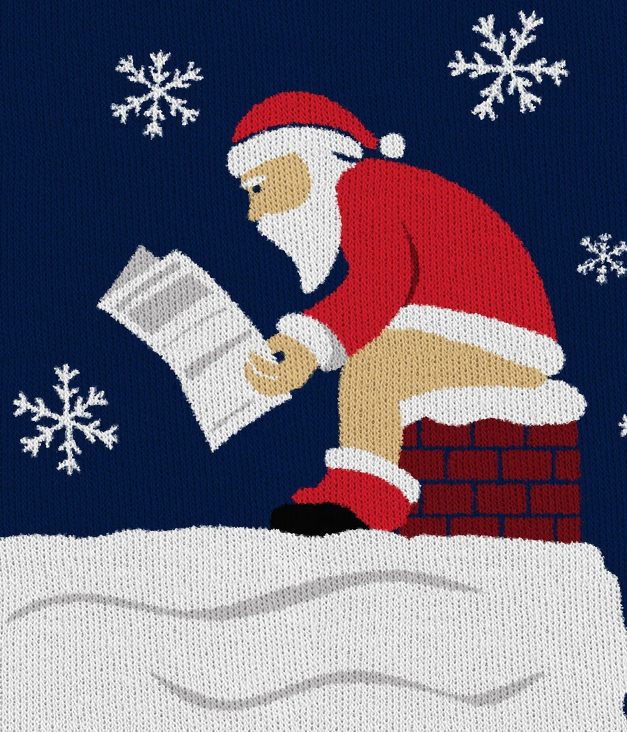 Women's Santa's Log On Fire Oversized Christmas Sweater - Image 2