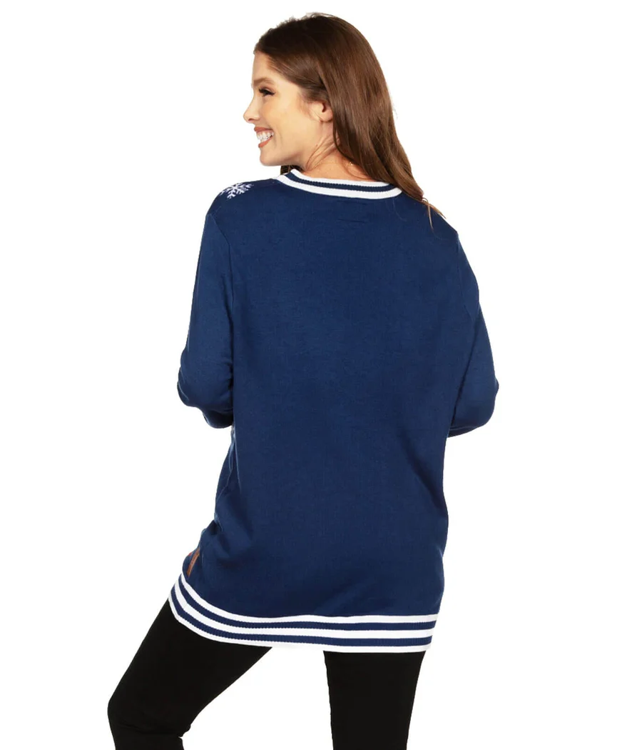 Women's Santa's Log On Fire Oversized Christmas Sweater - Image 3