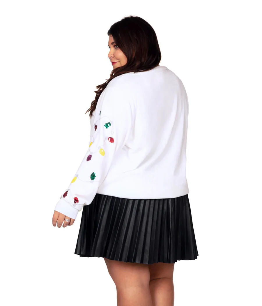 Women's Sequin Lights Plus Size Ugly Christmas Sweater - Image 2