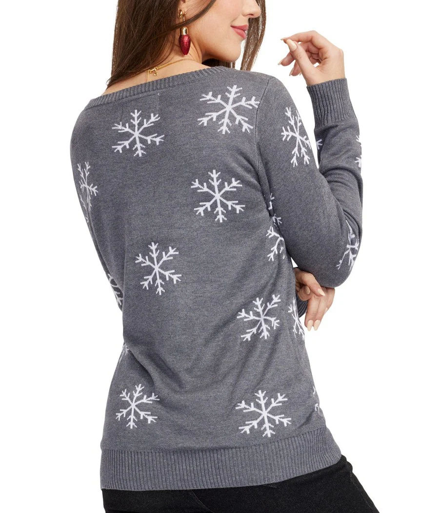 Women's Sequined Snow Day Ugly Christmas Sweater - Image 2